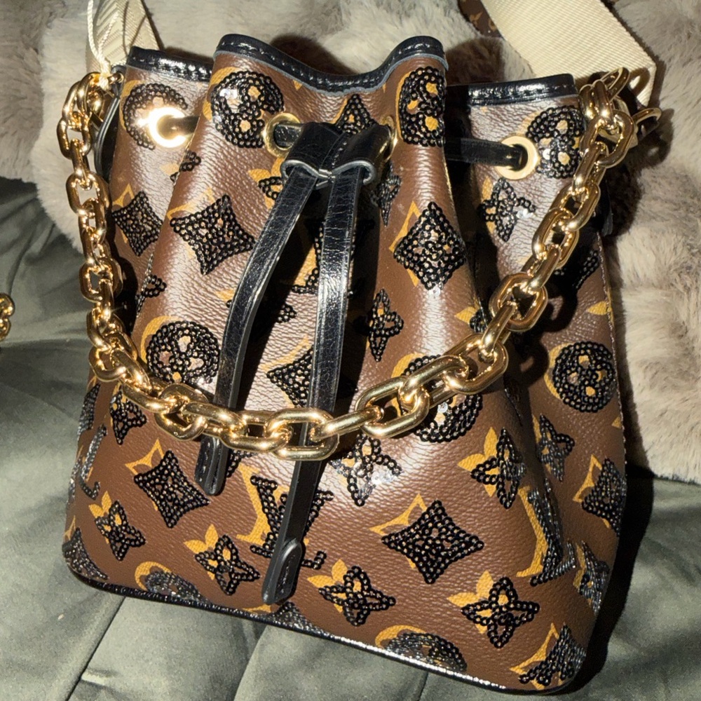 Louis Vuitton Brown and Black Monogram Bucket Bag